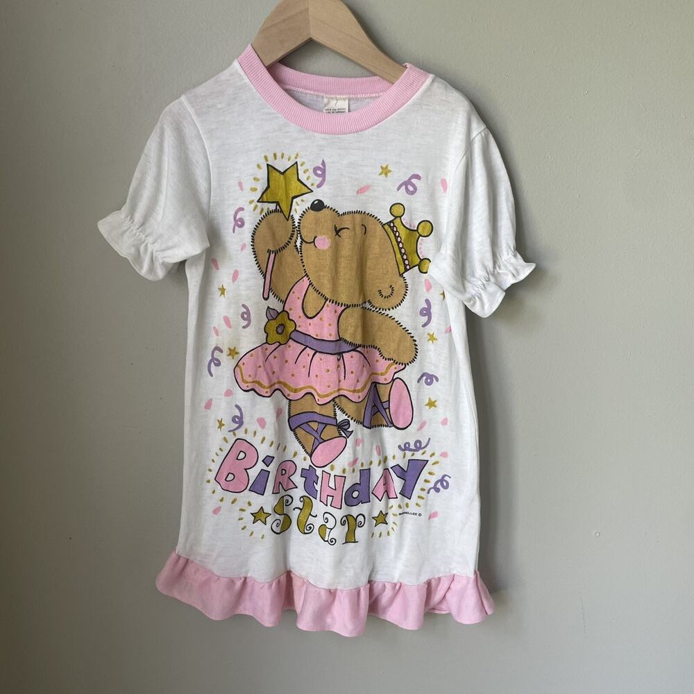 Vintage 90’s Baby Girl Birthday Star Dress Size 6 Inner World Bear Ruffles‎